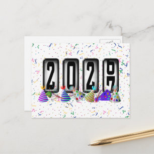 2027 Happy New Year Odometer Postcard
