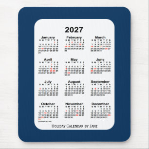 2027 Holiday Police Box Blue Calendar by Janz Mouse Mat
