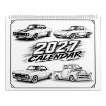 2027 Hot Rod Muscle Car Calendar