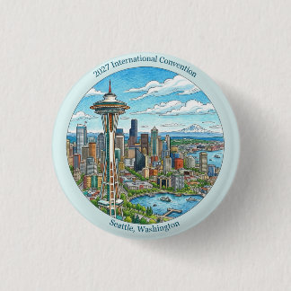 2027 International Convention Seattle  3 Cm Round Badge