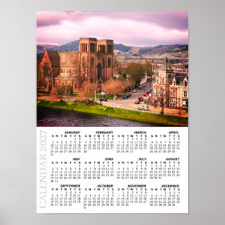 2027 Inverness Calendar, Scottish Highlands Poster