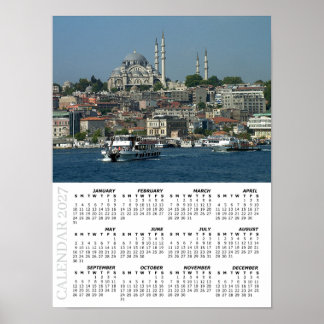 2027 Istanbul Calendar, Sultan Ahmed, Turkey Poster