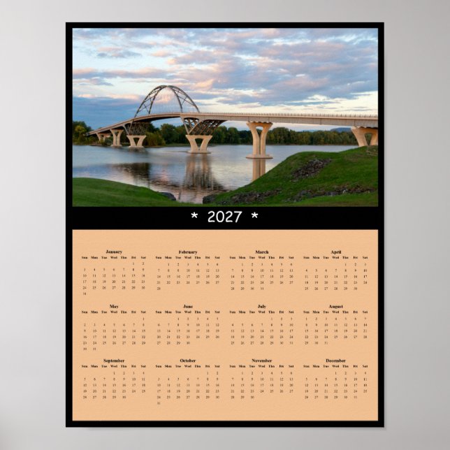2027 Lake Champlain Bridge Wall Calendar - Scenic Poster (Front)