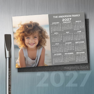 2027 Magnetic Calendar - Photo Year View Modern