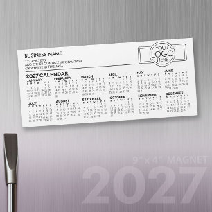 2027 Magnetic Calendar with Business Logo and Info