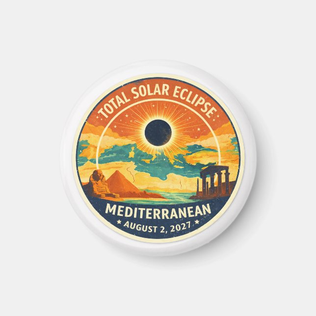 2027 Mediterranean Solar Eclipse Magnet (Front)