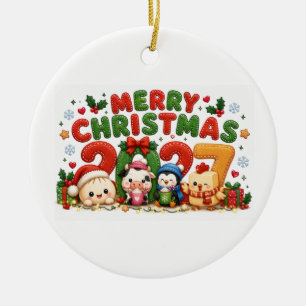 2027 Merry Christmas Ceramic Tree Decoration