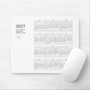 2027 Minimalist Business Logo Corporate Desk Decor Mouse Mat