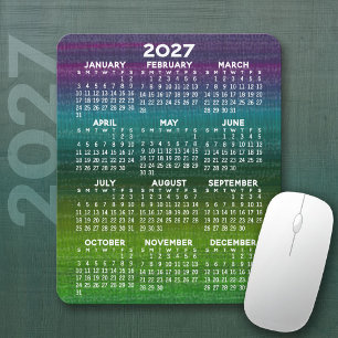 2027 Modern Abstract Calendar Vertical Mouse Mat