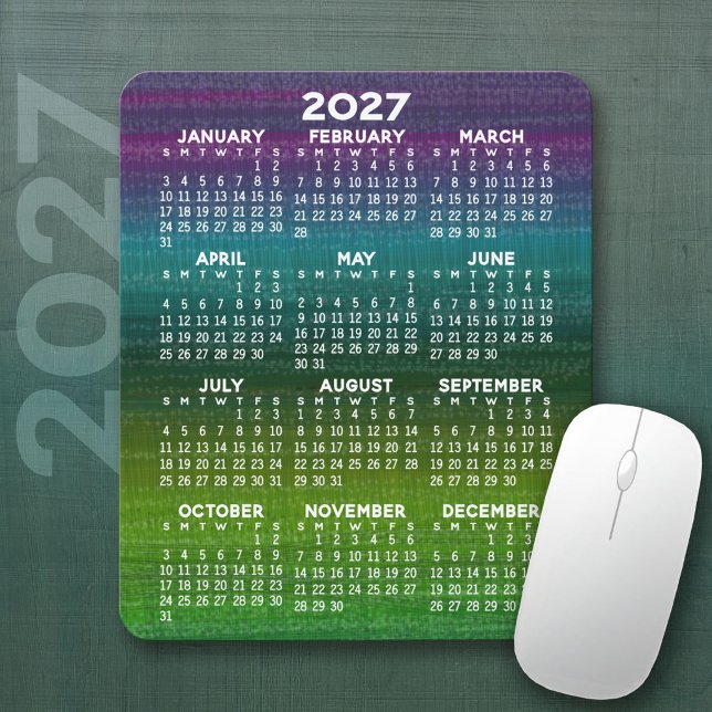 2027 Modern Abstract Calendar Vertical Mouse Mat (2027 Calendar Mousepad)