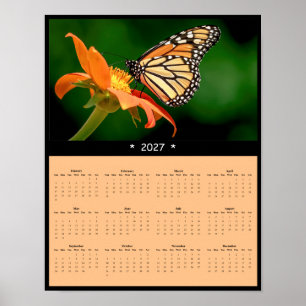 2027 Monarch Butterfly Wall Calendar - Pollinators Poster