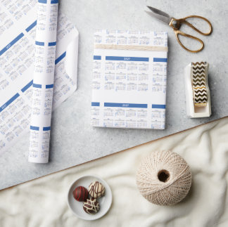 2027 Monthly Calendar Pattern Wrapping Paper