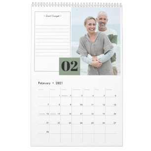 2027 Monthly Photo and Modern Notes Section Calendar