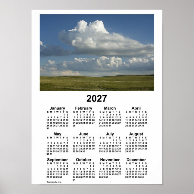 2027 Nebraska Sandhills Calendar by Janz Poster (Front)