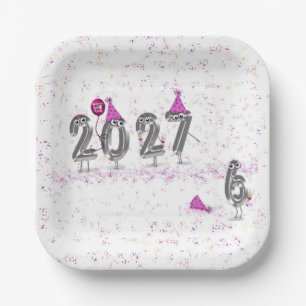 2027 New Year's Eve Party Humour Paper Plate