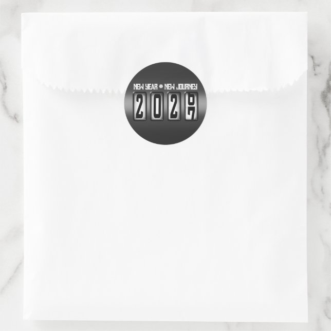 2027 New Years Odometer Classic Round Sticker (Bag)