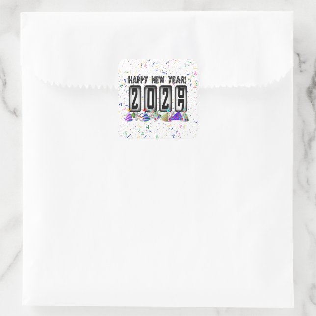 2027 New Years Odometer Square Sticker (Bag)