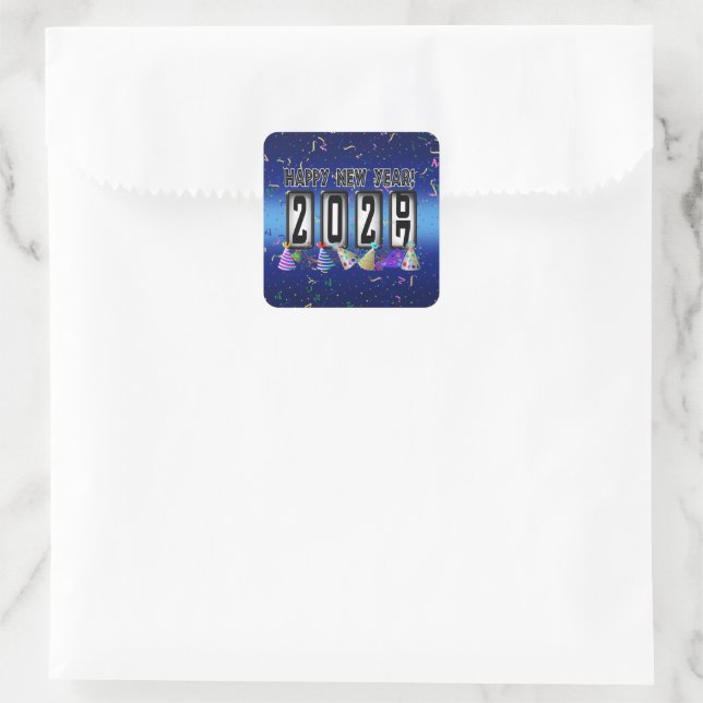 2027 New Years Odometer Square Sticker (Bag)