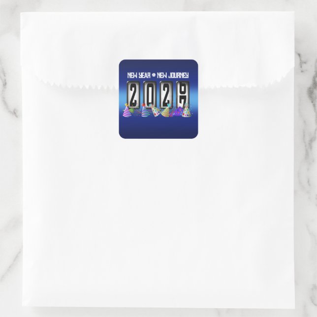 2027 New Years Odometer Square Sticker (Bag)