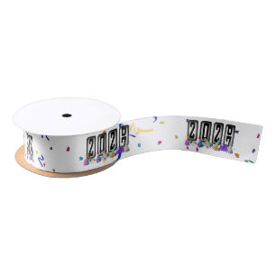 2027 Odometer Happy New Year Satin Ribbon