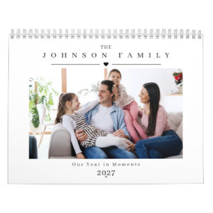 2027 Personalised Family Photo Calendar 12 months
