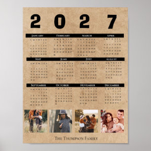 2027 Personalised Family Photo Calendar Poster
