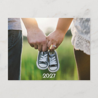 2027 Photo Pregnancy Expecting Announcement Postcard