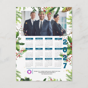 2027 Pine Christmas Corporate Photo Calendar Holiday Postcard