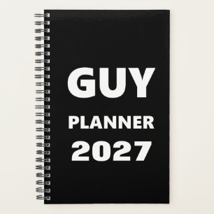 2027 Planner For Men Guy Planner White Font Black