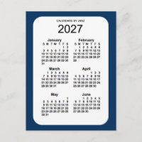2027 Police Box Blue 6 Month Mini Calendar by Janz