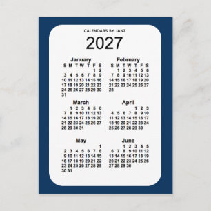 2027 Police Box Blue 6 Month Mini Calendar by Janz Postcard