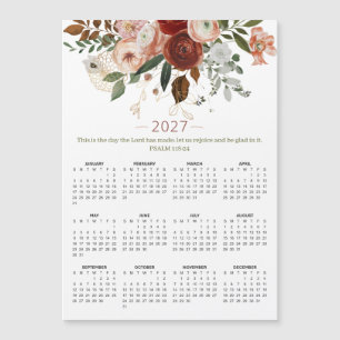 2027 Psalm 118:24 Elegant Floral Magnetic Calendar