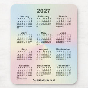 2027 Rainbow Cloud Calendar by Janz Mouse Mat