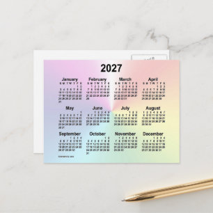 2027 Rainbow Cloud Mini Calendar by Janz Postcard