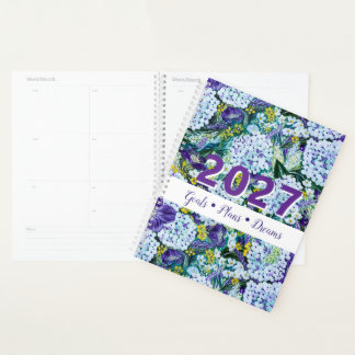 2027 Rhapsody-Purple and White Hydrangea Customise Planner