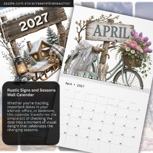 2027 Rustic Signs and Seasons Wall Calendar