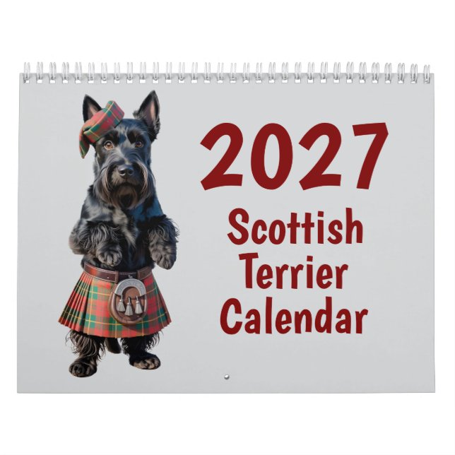 2027 Scottish Terrier Dog Calendar (Cover)