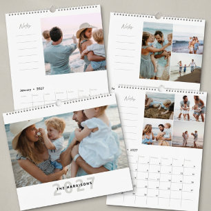 2027 Simple Modern Custom Family Photo Collage Calendar