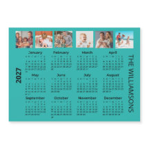 2027 Six Photos Colourful Calendar Magnet 