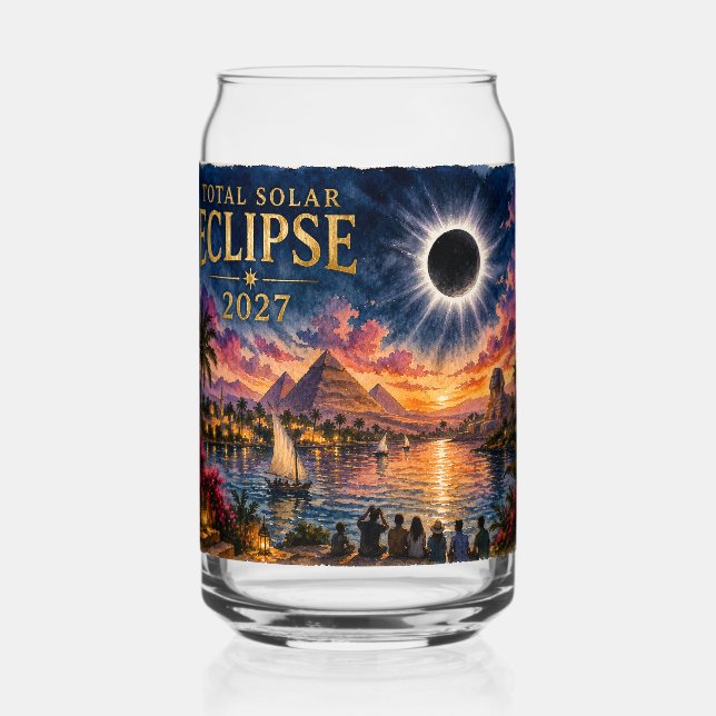 2027 Total Solar Eclipse Egypt Can Glass (Back)