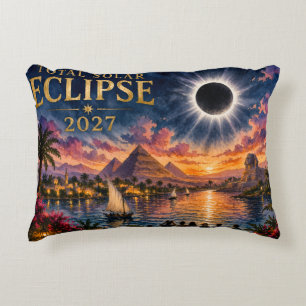2027 Total Solar Eclipse Egypt Decorative Cushion