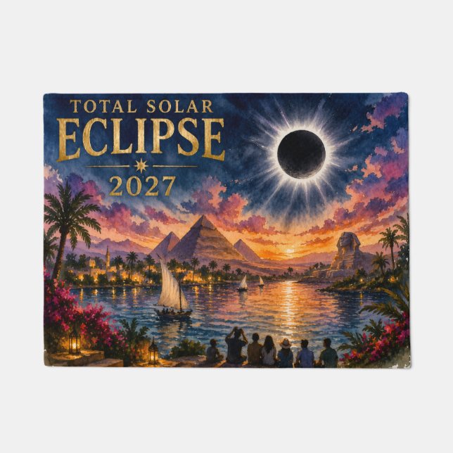 2027 Total Solar Eclipse Egypt Doormat (Front)