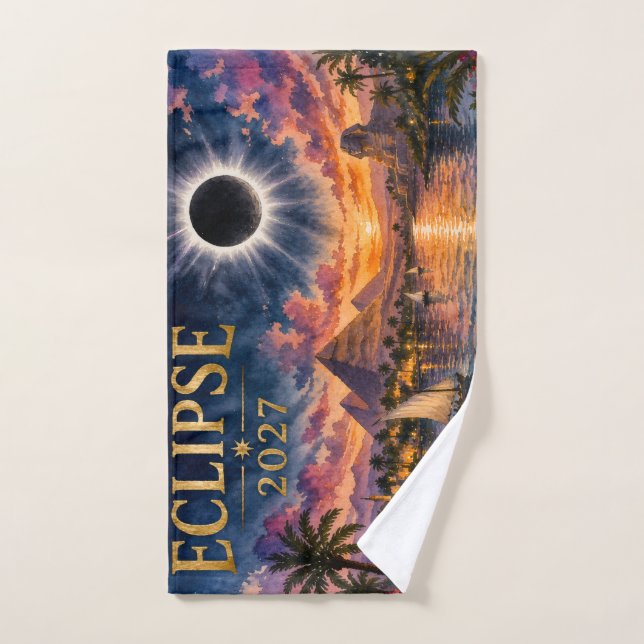 2027 Total Solar Eclipse Egypt Hand Towel (Hand Towel)