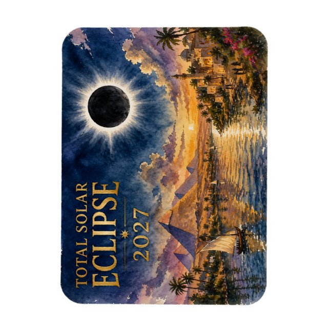 2027 Total Solar Eclipse Egypt Magnet (Vertical)