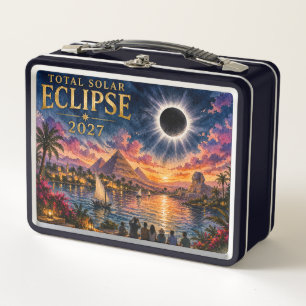2027 Total Solar Eclipse Egypt Metal Lunch Box