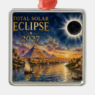 2027 Total Solar Eclipse Egypt Metal Tree Decoration