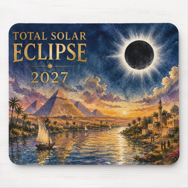 2027 Total Solar Eclipse Egypt Mouse Mat (Front)