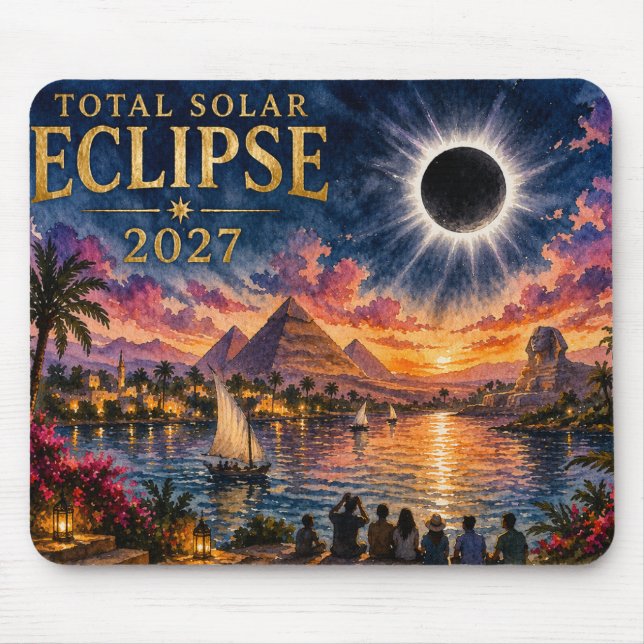 2027 Total Solar Eclipse Egypt Mouse Mat (Front)