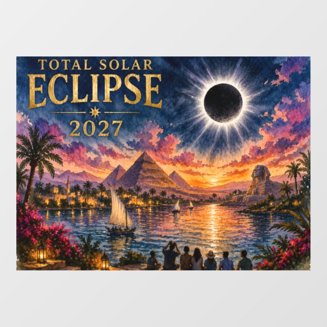 2027 Total Solar Eclipse Egypt Window Cling (Sheet)