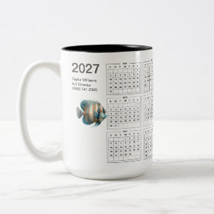 2027 Tropical Fish Business Corporate Desk Decor Two-Tone Coffee Mug